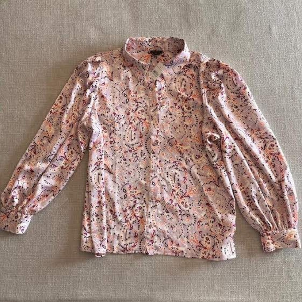Ann Taylor Pink Paisley Blouse NWOT